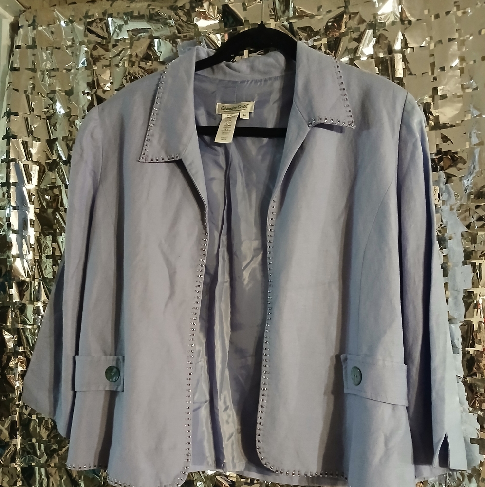 Coldwater Creek Purple Blazer with Ribbed Texture